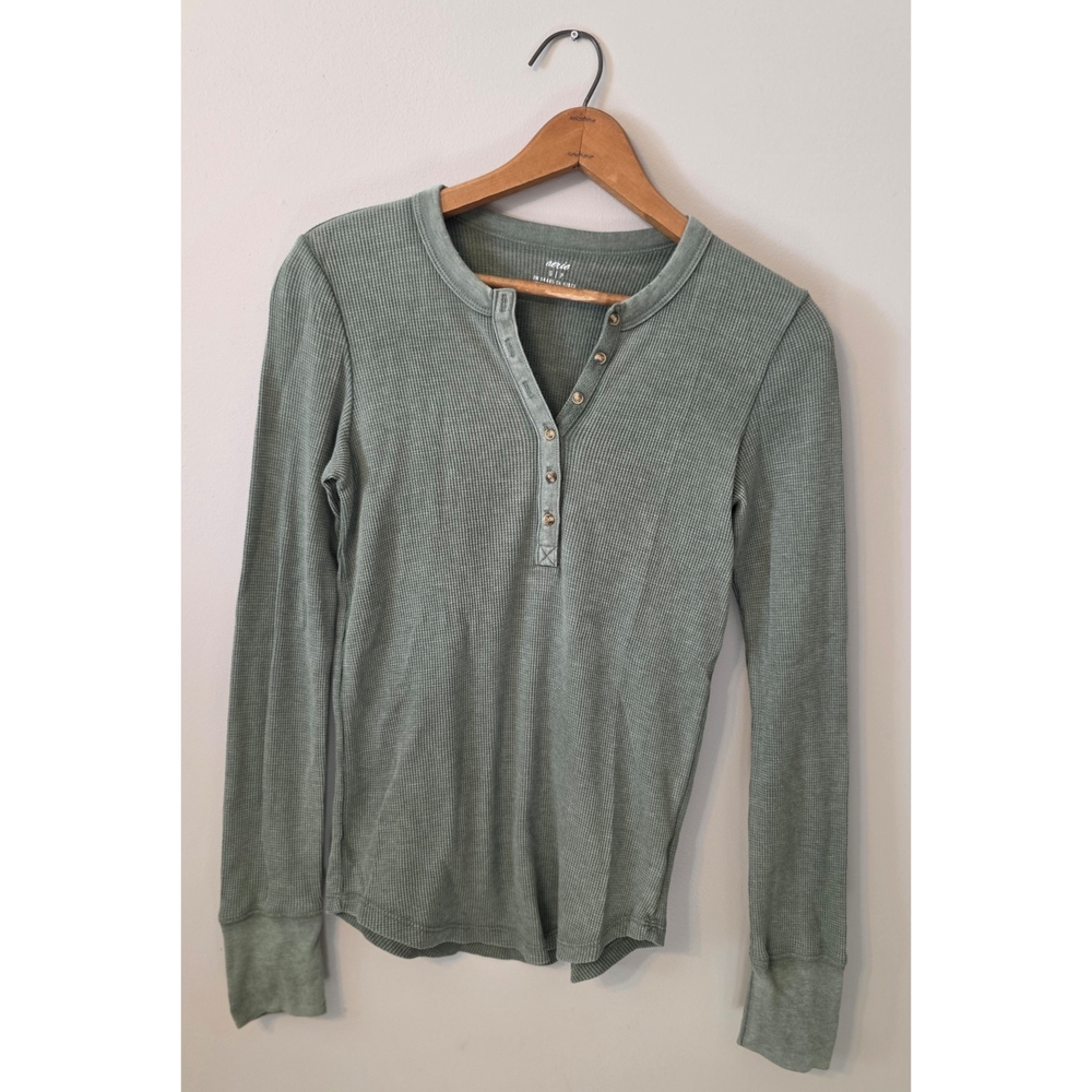 Aerie Sage Green Henley Top